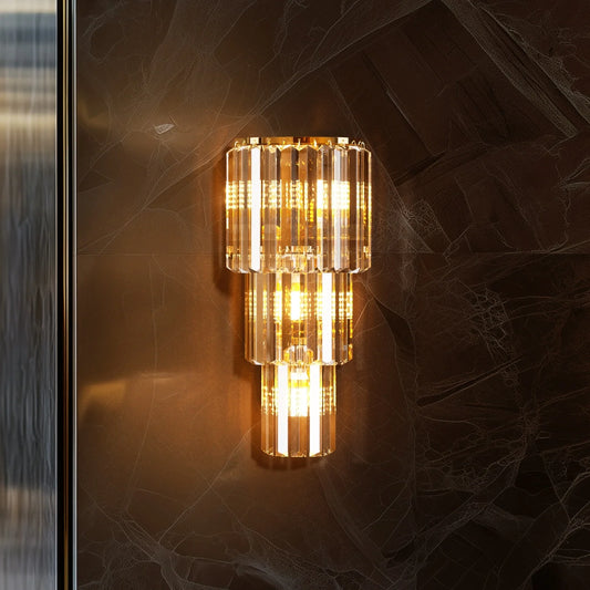 Elegant Modern Crystal Wall Lamp 3-Layer Sconce E14