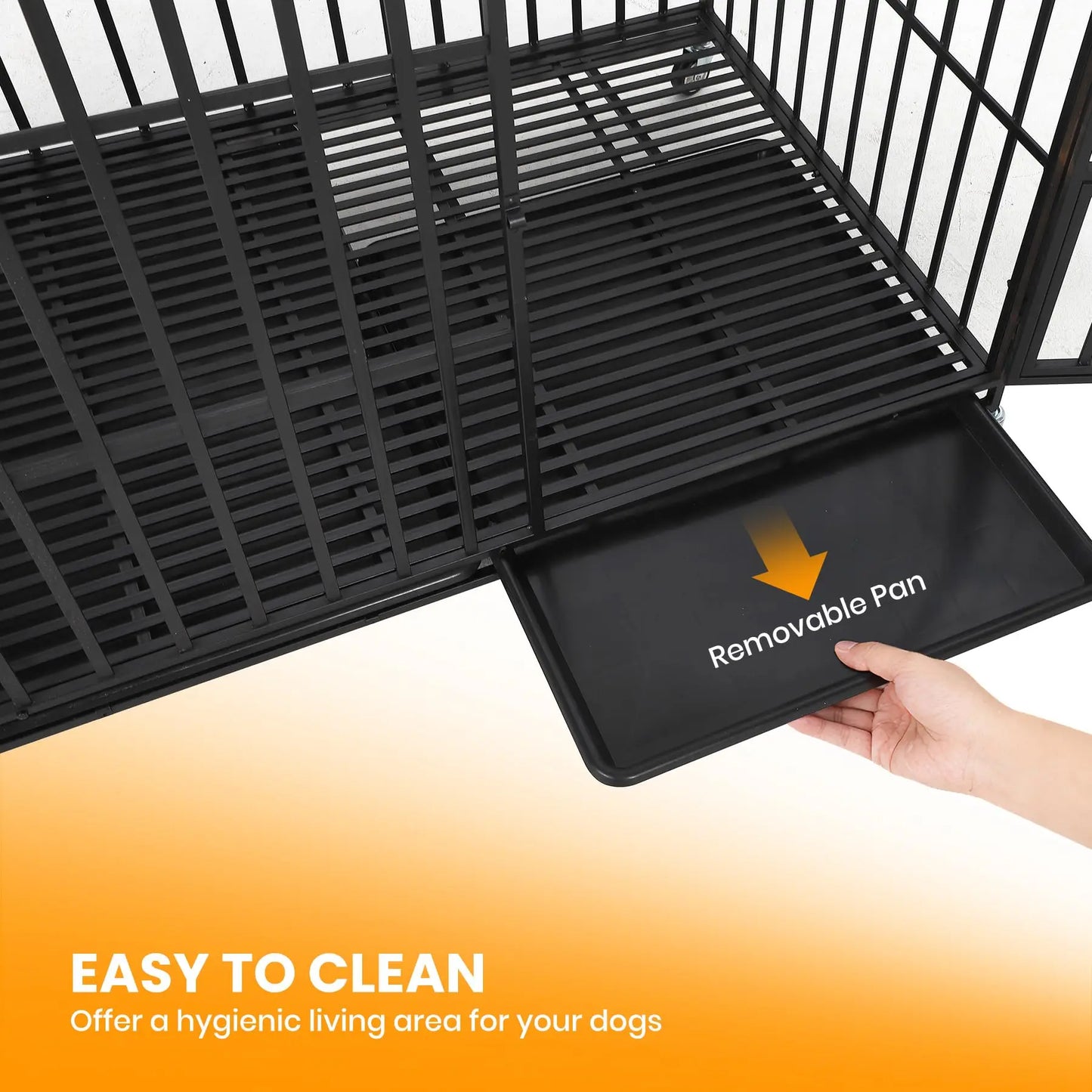 HiMISS Heavy Duty Escape-Proof Metal Dog Crate With 3-Doors