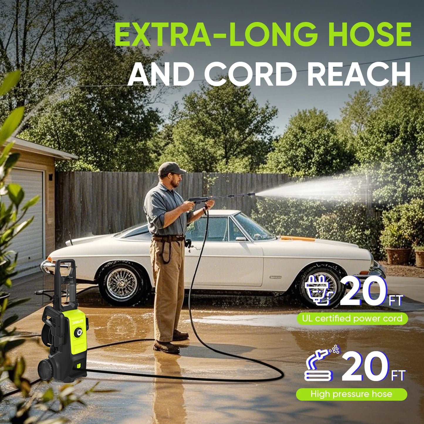 Deli Electric Pressure Washer 3500 PSI Portable Power Washer