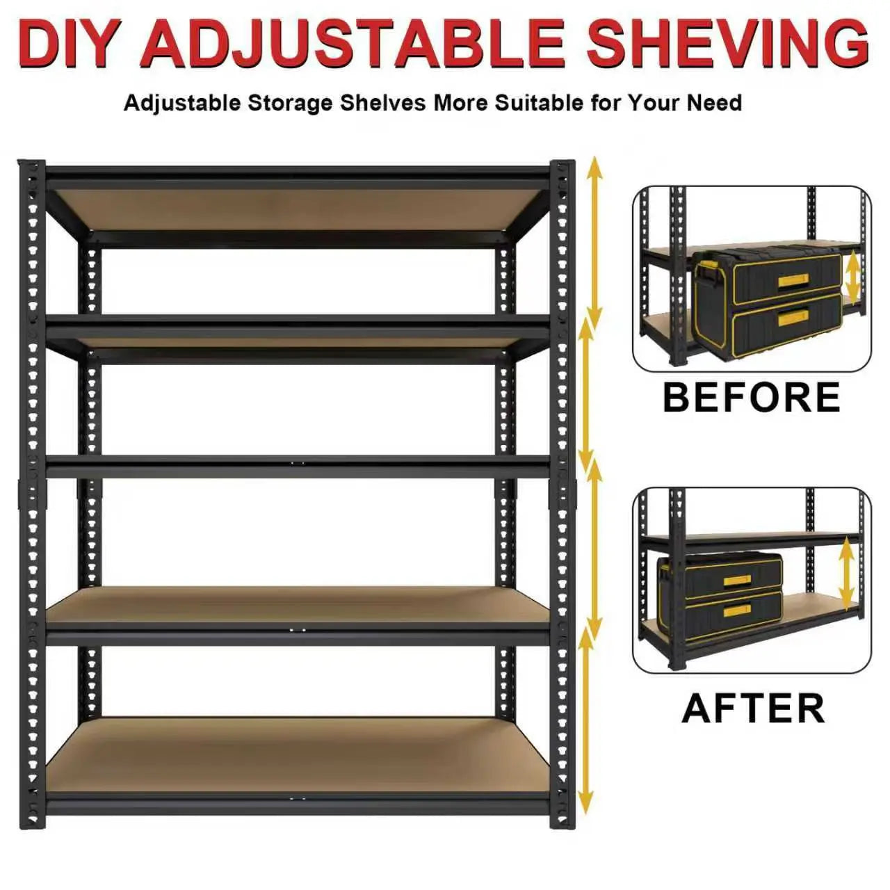 Sturdy Metal Garage Storage Racks With Tool Free Assembly