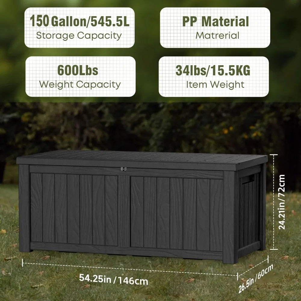 XMSJ Waterproof Outdoor Storage Box Lockable Deck Box For Patio Furniture