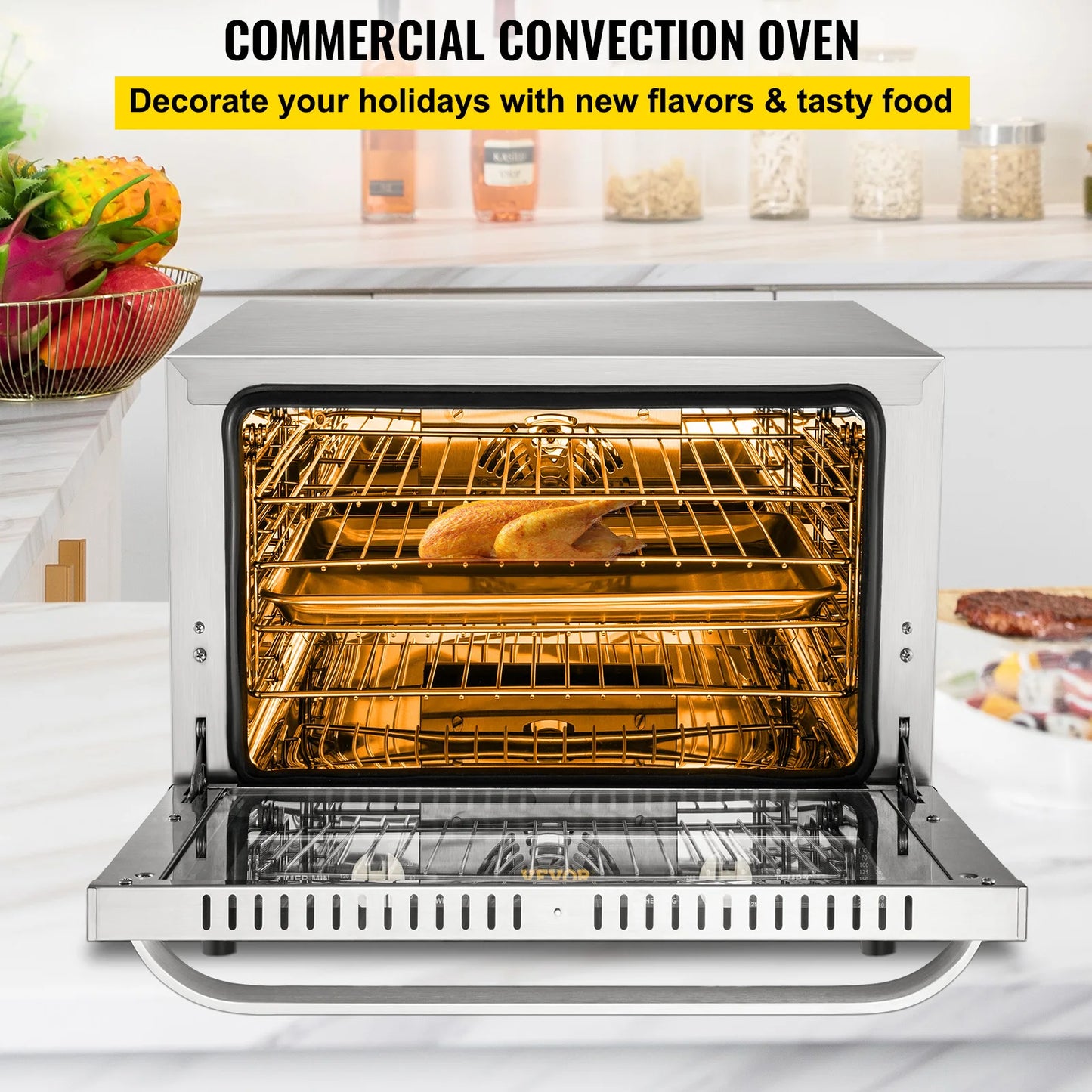 SucceBuy Commercial Convection Countertop Oven For Pizzas And Breads