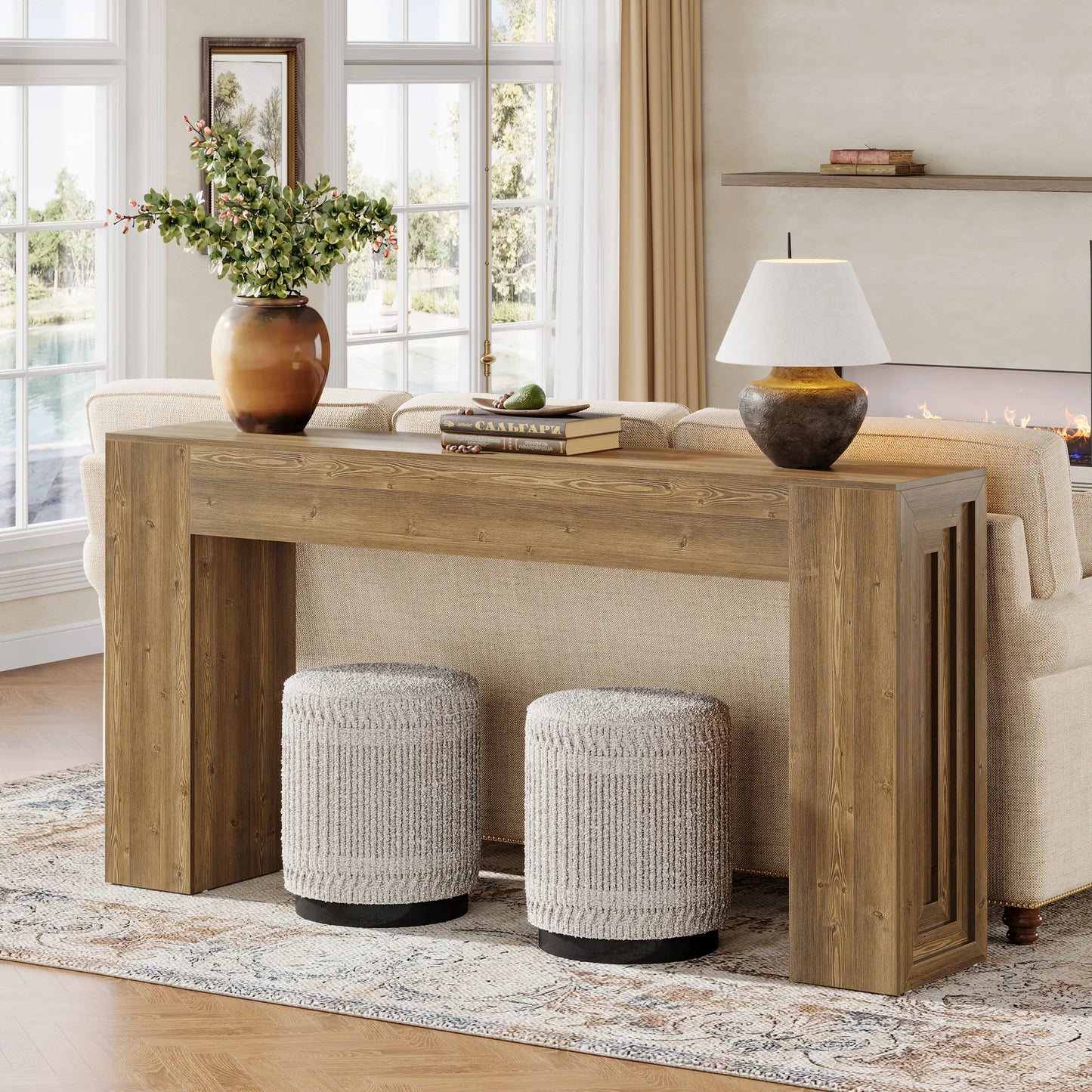Tribesigns Farmhouse Console Table Narrow Sofa Table