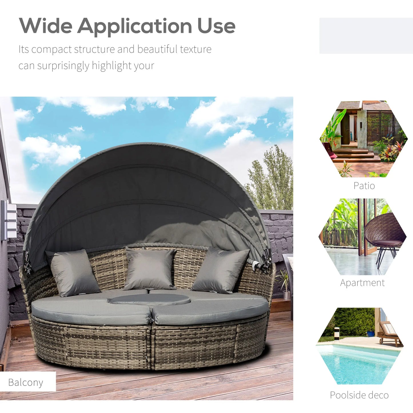 Outsunny Outdoor 4 Piece Furniture Set With Sofa And Table