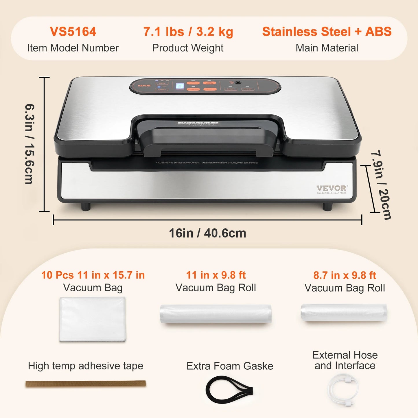 SucceBuy Vacuum Sealer 90KPa 130W With Free Vacuum Bags Included