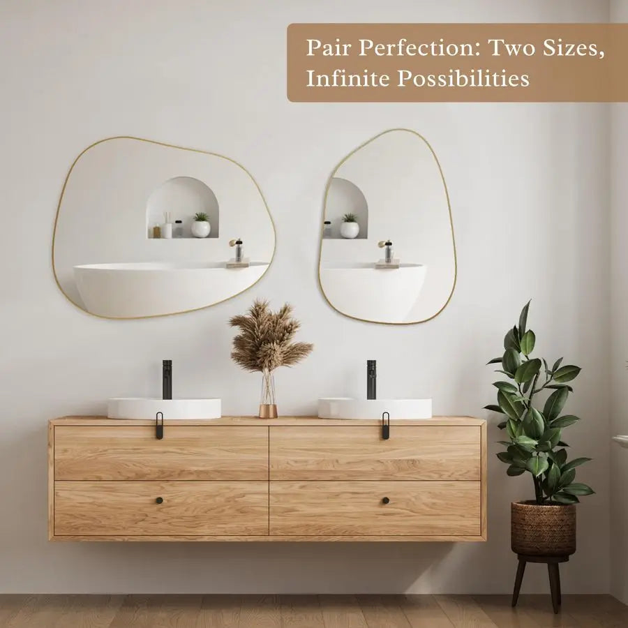 Irregular Wall Mirror Asymmetrical Modern Rooms
