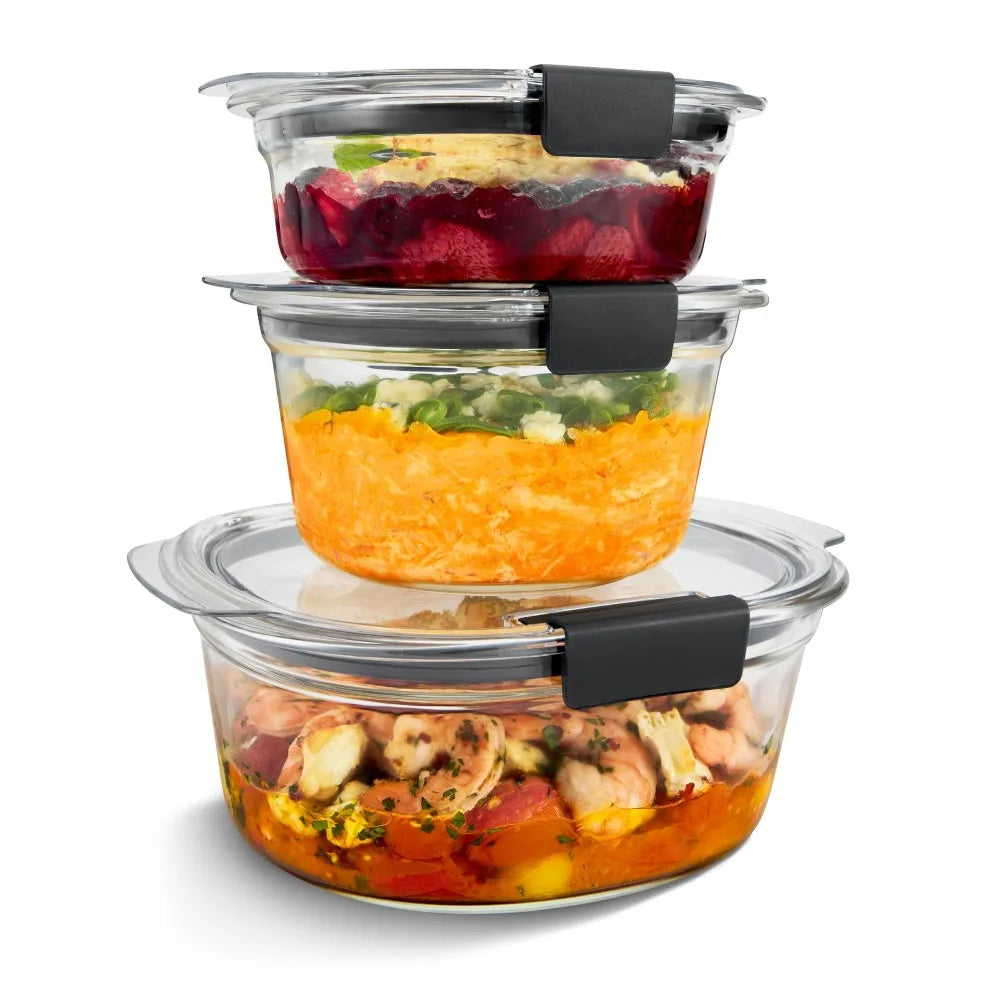 Brilliance Glass Food Storage Containers 4 Pack Leak Proof