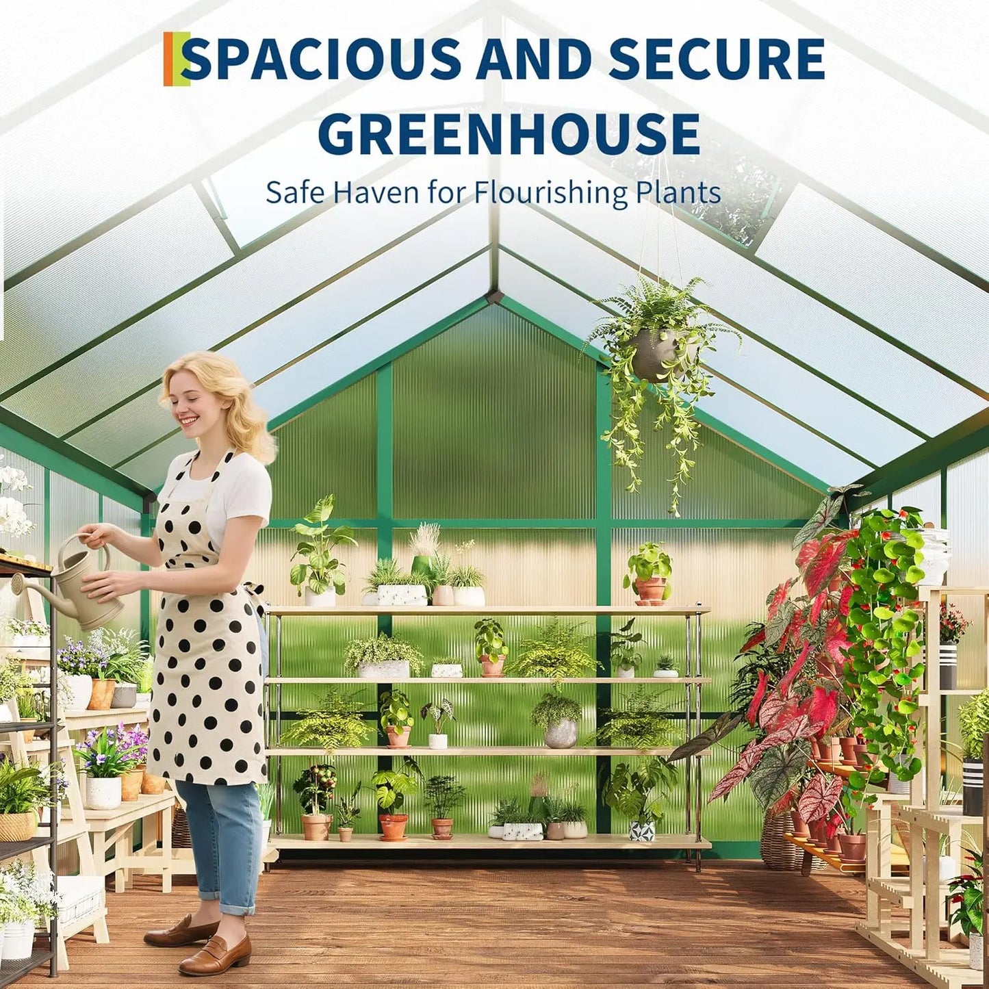 DishyKooker Walk-In Greenhouse With Roof Vent And Lockable Door