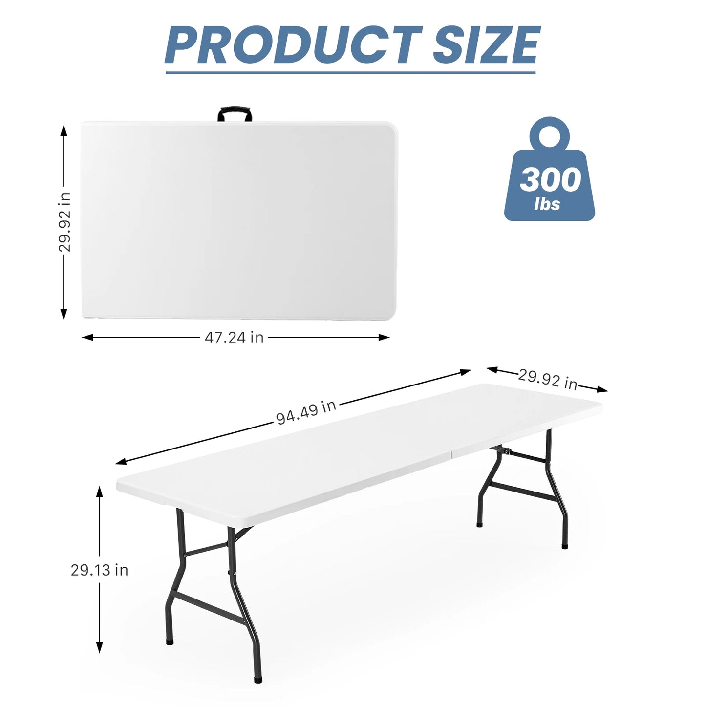 JHK Heavy Duty Portable Folding Table for Outdoor Indoor Use