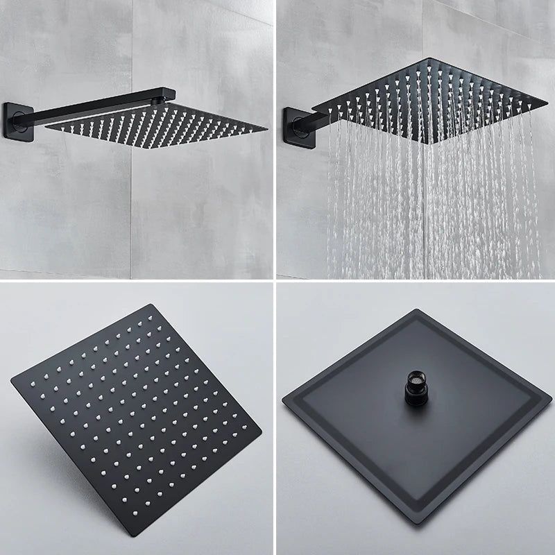 Rozin Wall Mounted Rainfall Shower Faucet Set With Handheld Shower