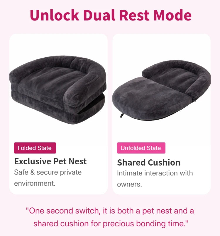 Dual-Use Pet Bed Foldable Cozy Cuddler Machine Washable for Pets
