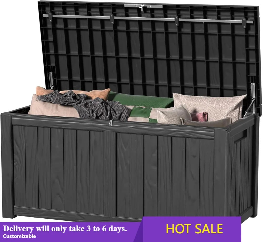 XMSJ Waterproof Outdoor Storage Box Lockable Deck Box For Patio Furniture