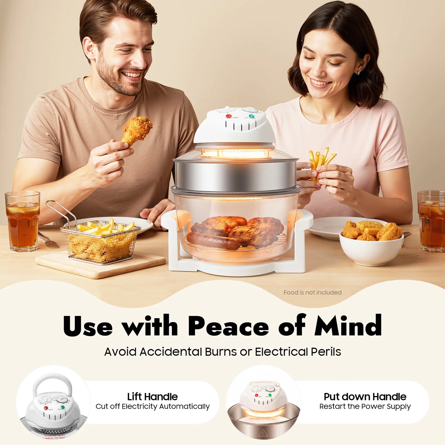 Visual Air Fryer 1200 To 1400 Watts With Grill Rack