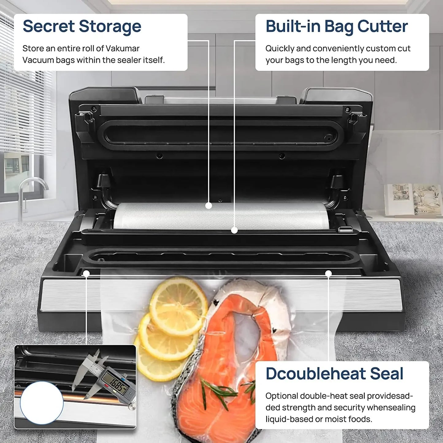 Vakumar VH5186 Vacuum Sealer Machine For Kitchen And Commercial Use