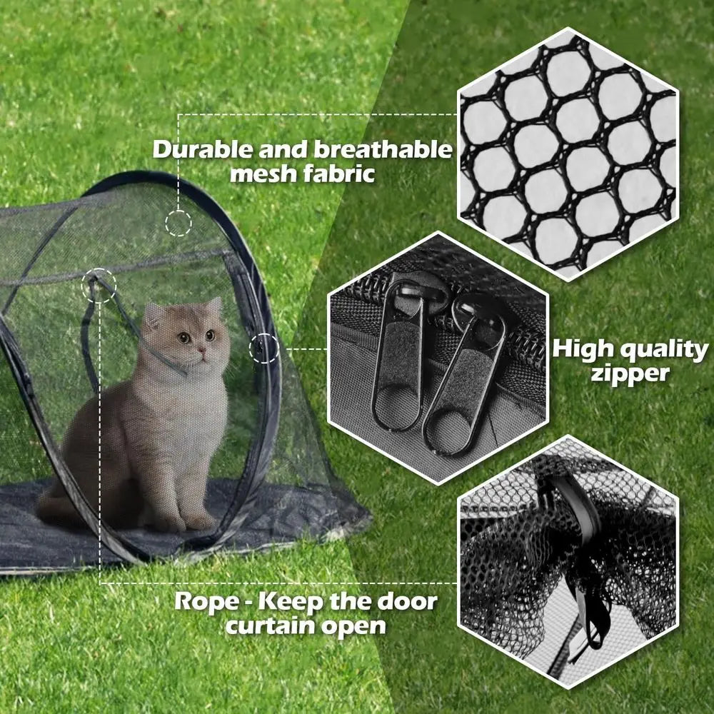 Outdoor Cat and Small Animal Enclosure Portable Play Tent