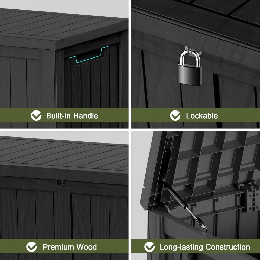 XMSJ Waterproof Outdoor Storage Box Lockable Deck Box For Patio Furniture