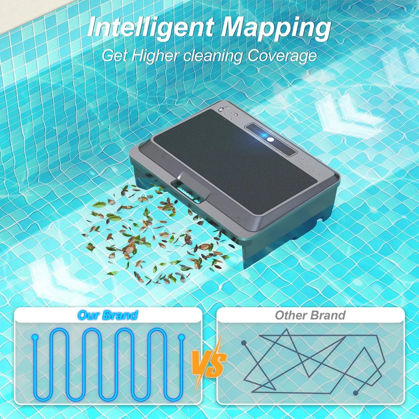 INSE Solar Powered Robotic Pool Cleaner With Remote