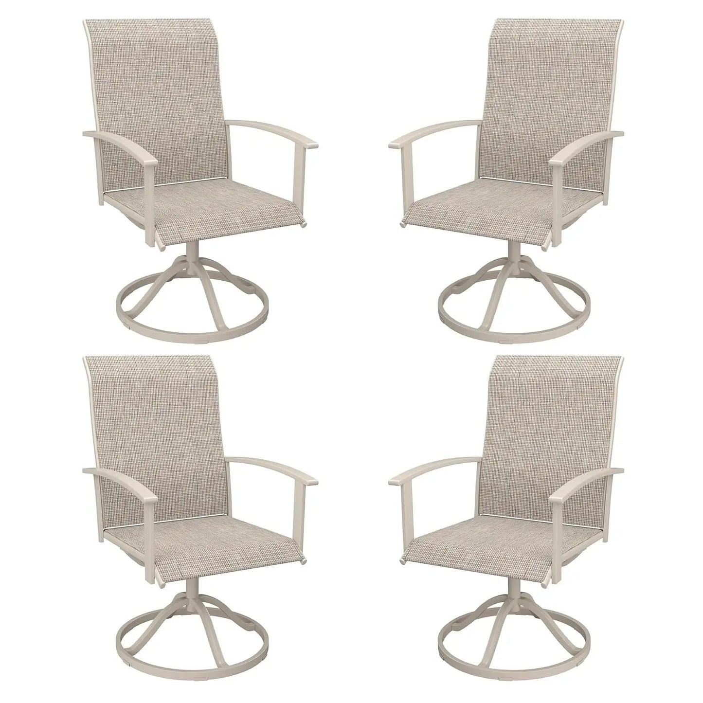Swivel Textilene Patio Chairs Set of 4 for Lawn Garden