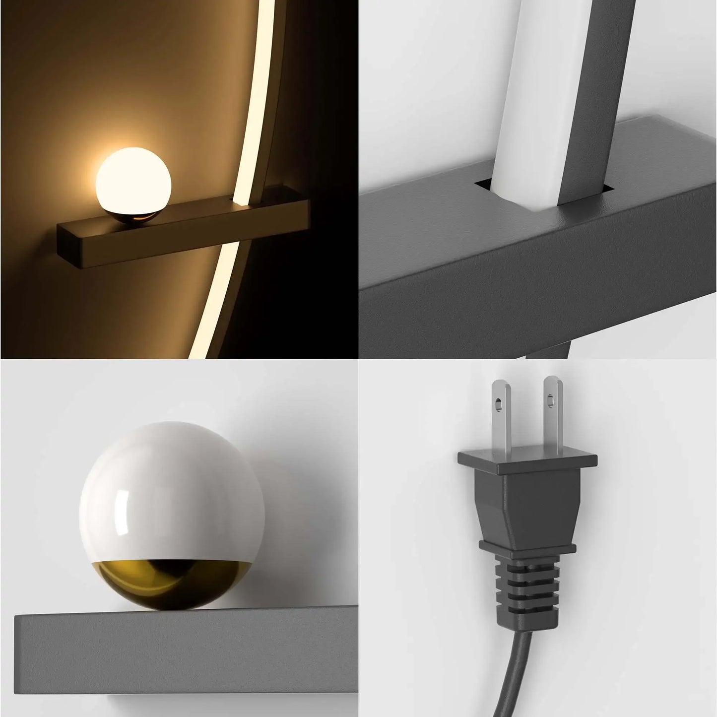 Modern Adjustable LED Wall Sconce Arc Bedside Lamp for Indoor Use