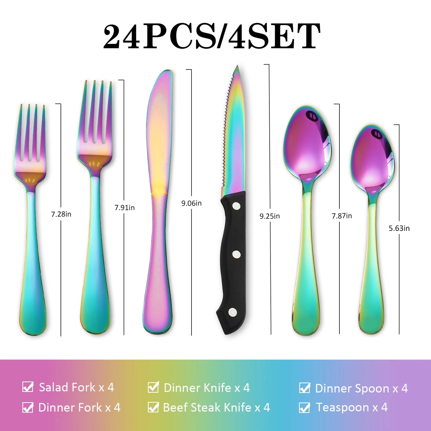 HANSMART Stainless Steel Silverware Set Service For Four