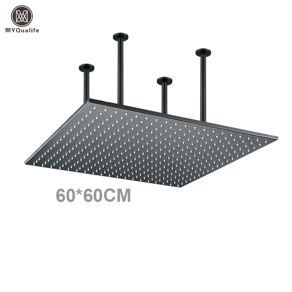 MYQualife LED Rainfall Shower Head With Changing Lights Ceiling Mounted