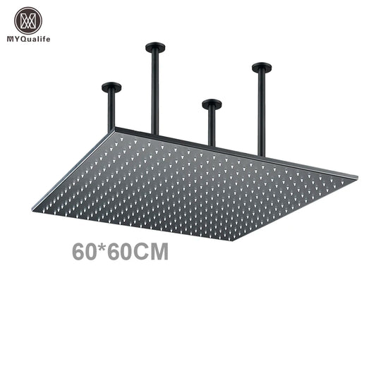 MYQualife LED Rainfall Shower Head With Changing Lights Ceiling Mounted