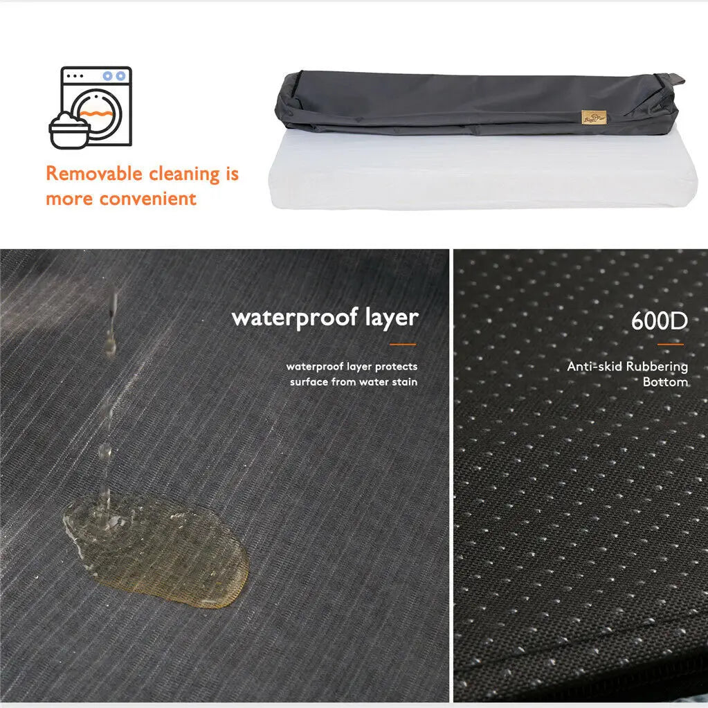 Dog Bed Orthopedic Memory Foam With Washable Waterproof Cover