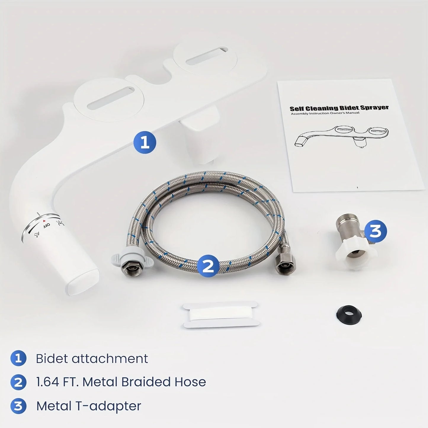 Ultra Slim Bidet Attachment With Dual Nozzle For Toilets
