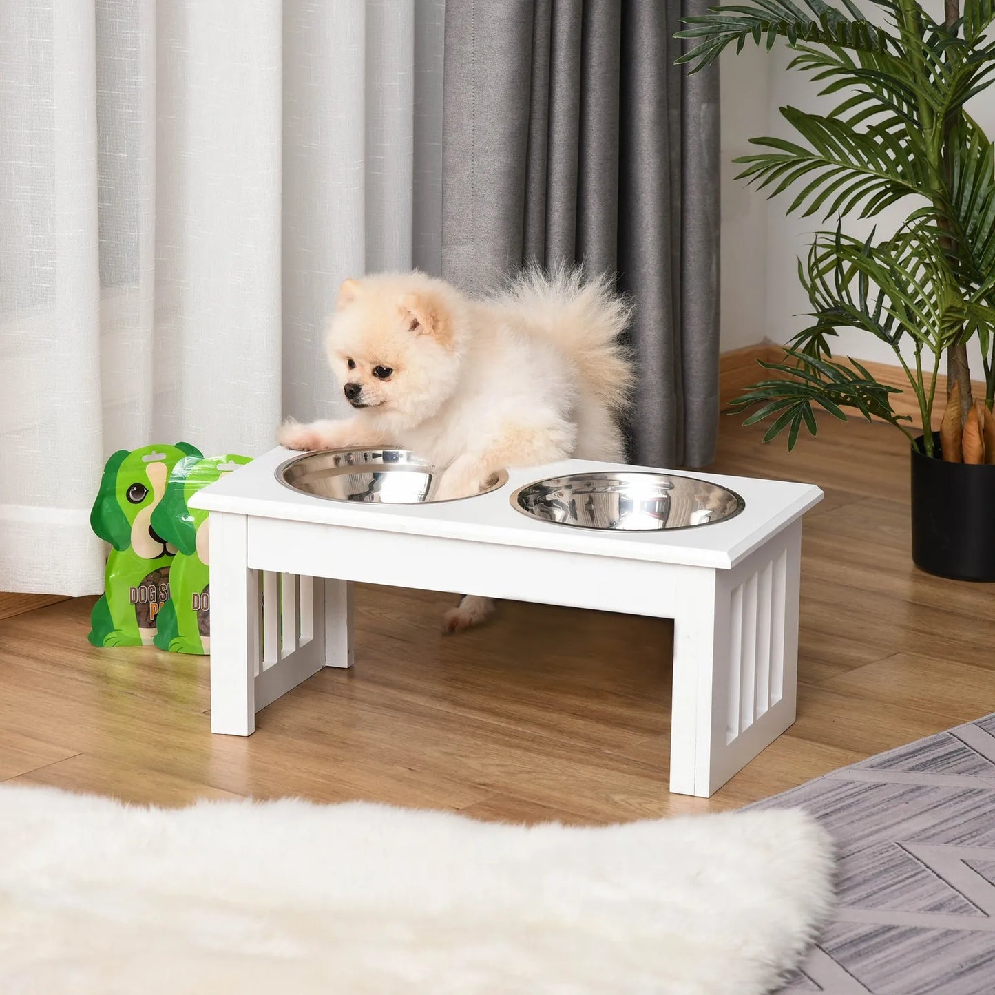 Aosom LLC Elevated Dog Bowl Stand With Stainless Steel Bowls