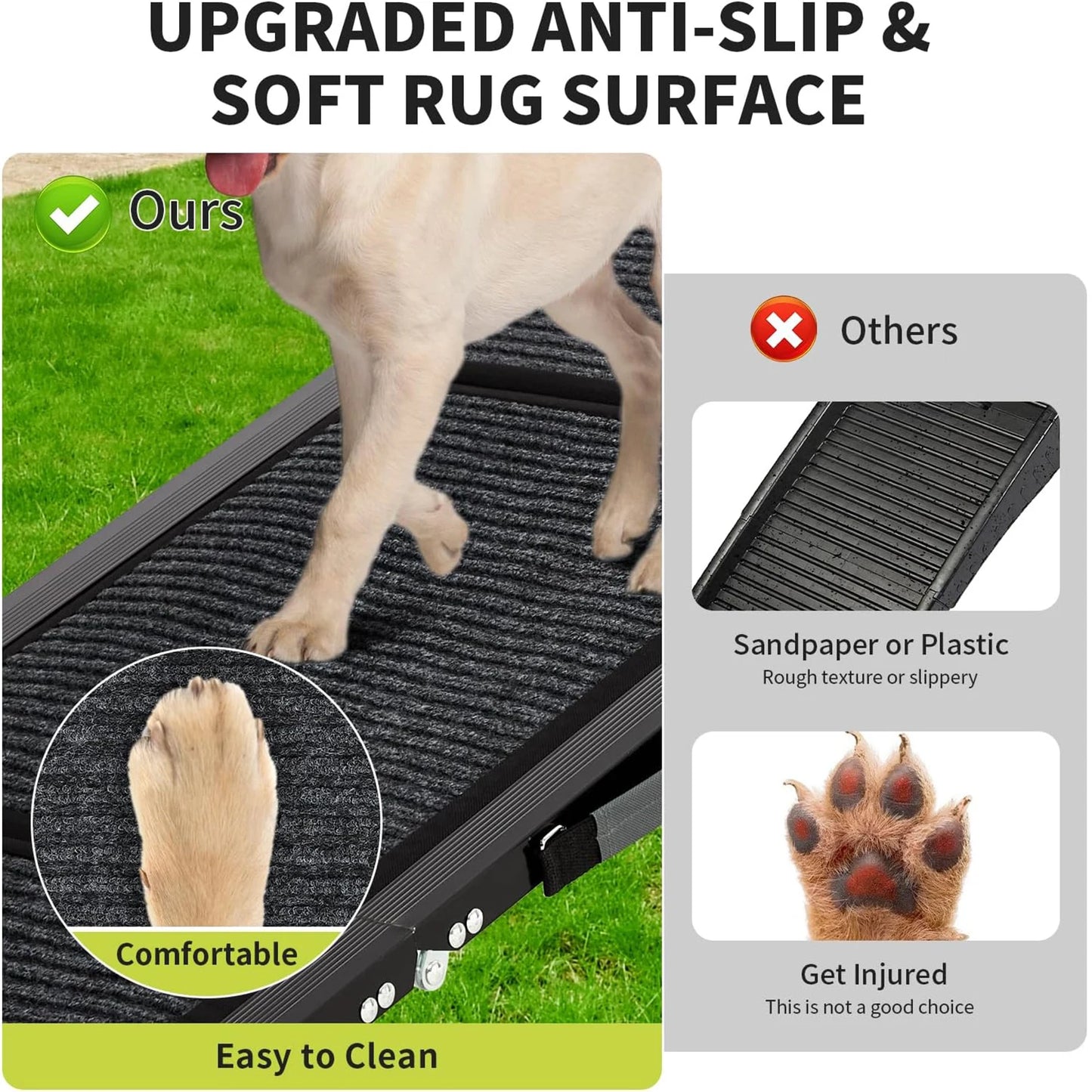 HiMISSDog Car Ramp For Large Dogs With Non Slip Surface