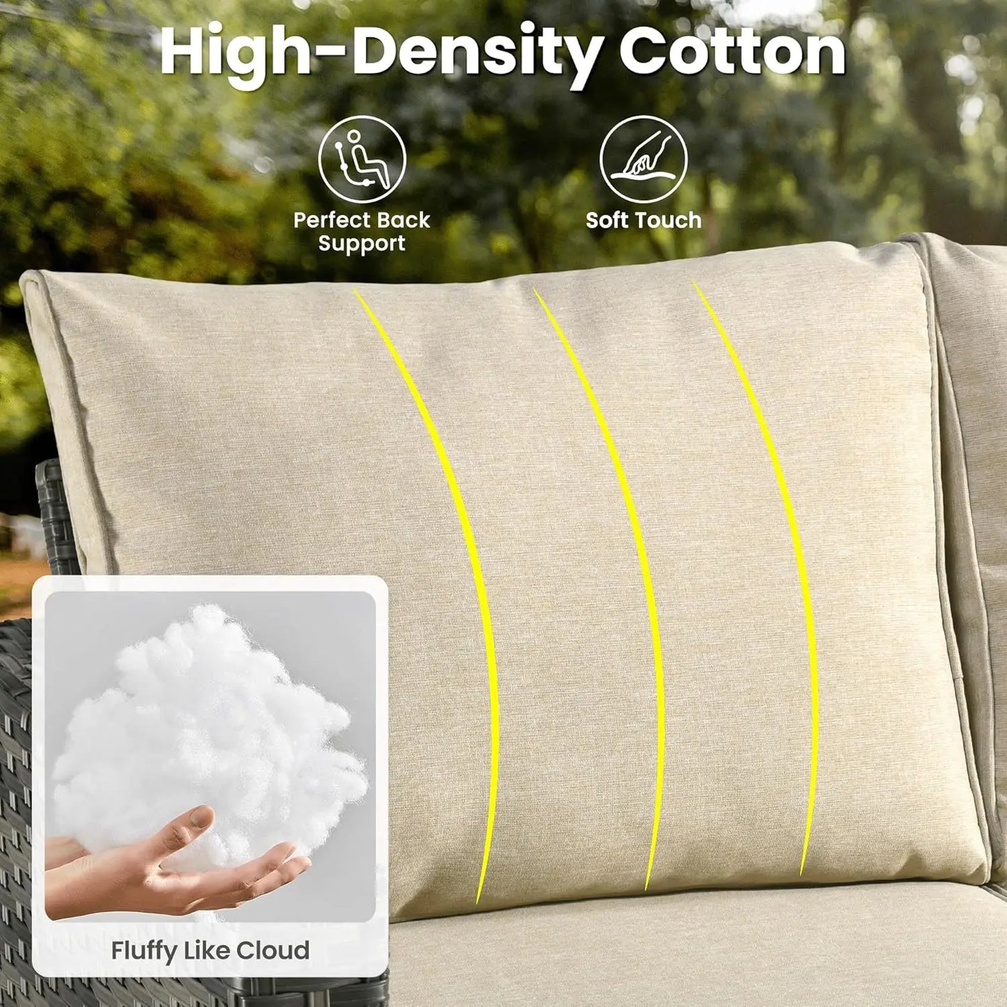 XIAOLANG Outdoor Patio Furniture Set Wicker Rattan Sofa Ottomans