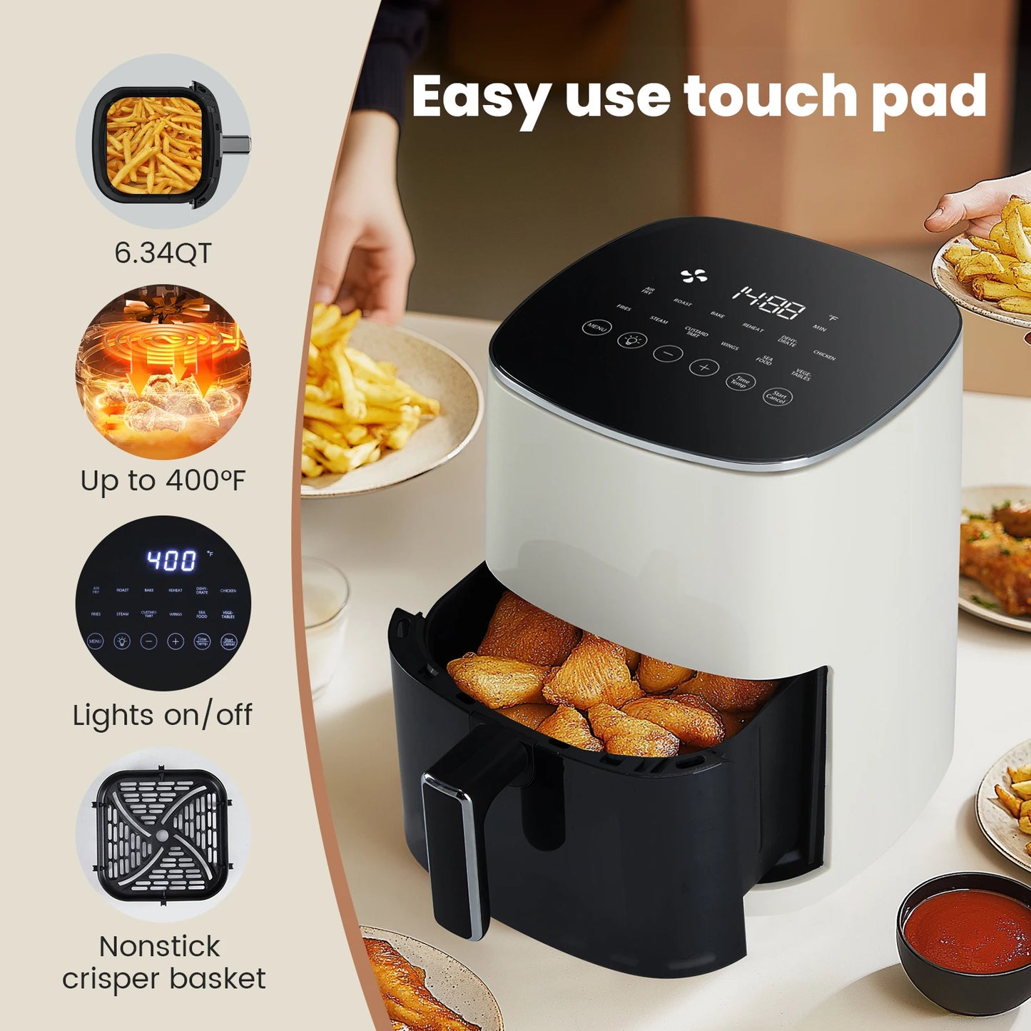 Electric Air Fryer With Window 12 In 1 Multi Function Kitchen Appliance