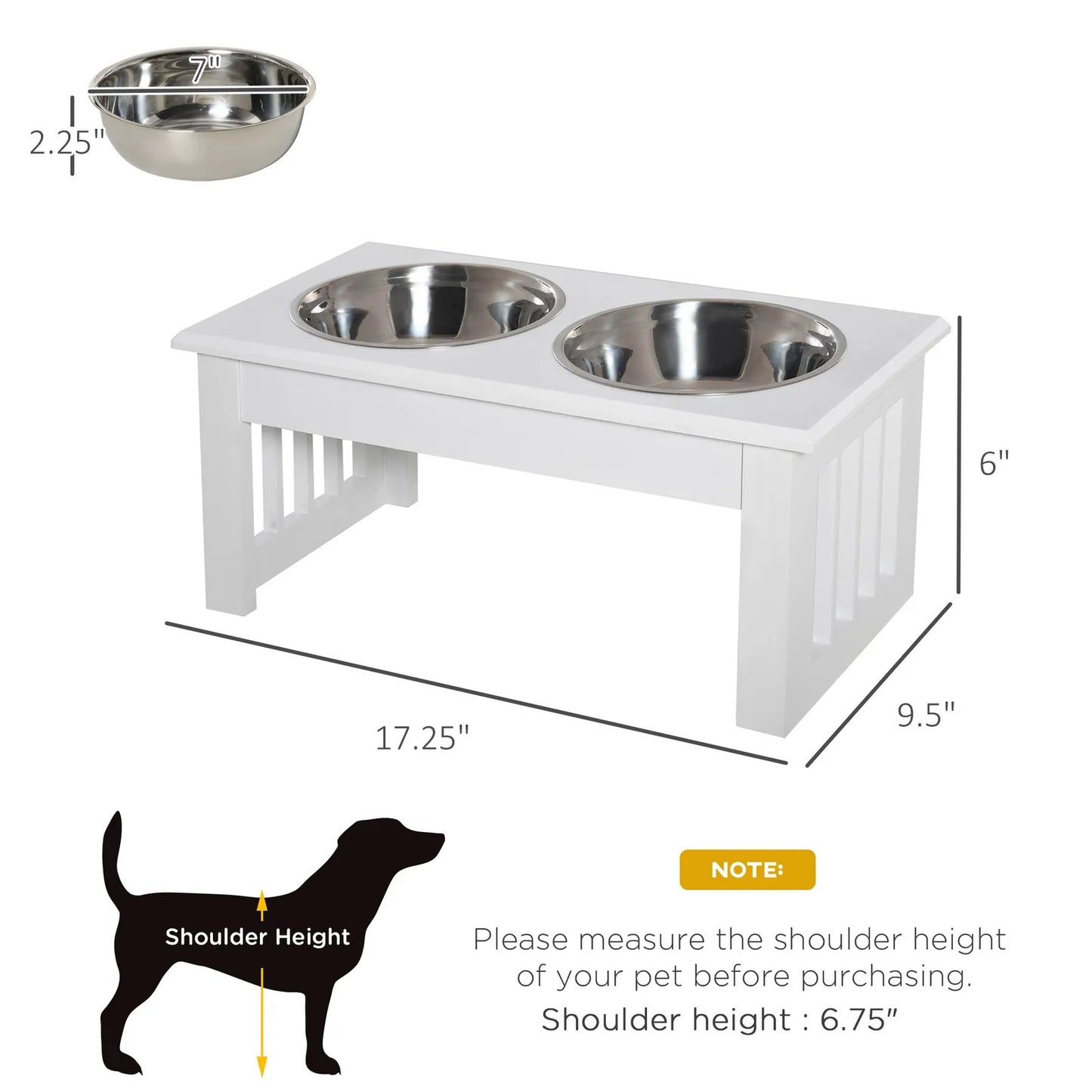 Aosom LLC Elevated Dog Bowl Stand With Stainless Steel Bowls
