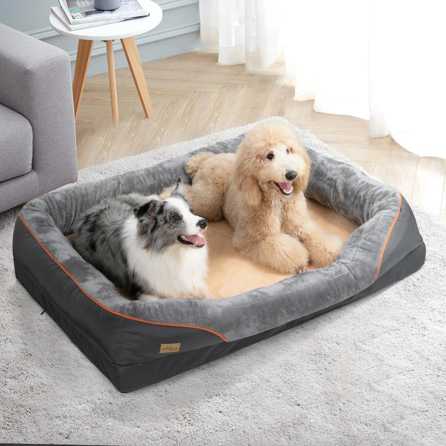 BINGOPAWCN Hypoallergenic Dog Bed With Removable Washable Cover