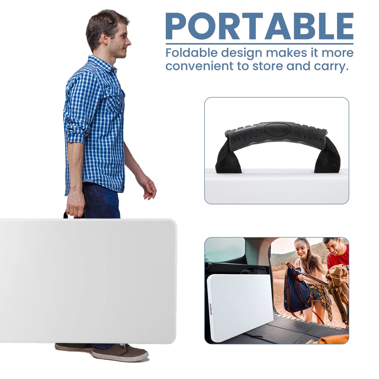 JHK Heavy Duty Portable Folding Table for Outdoor Indoor Use