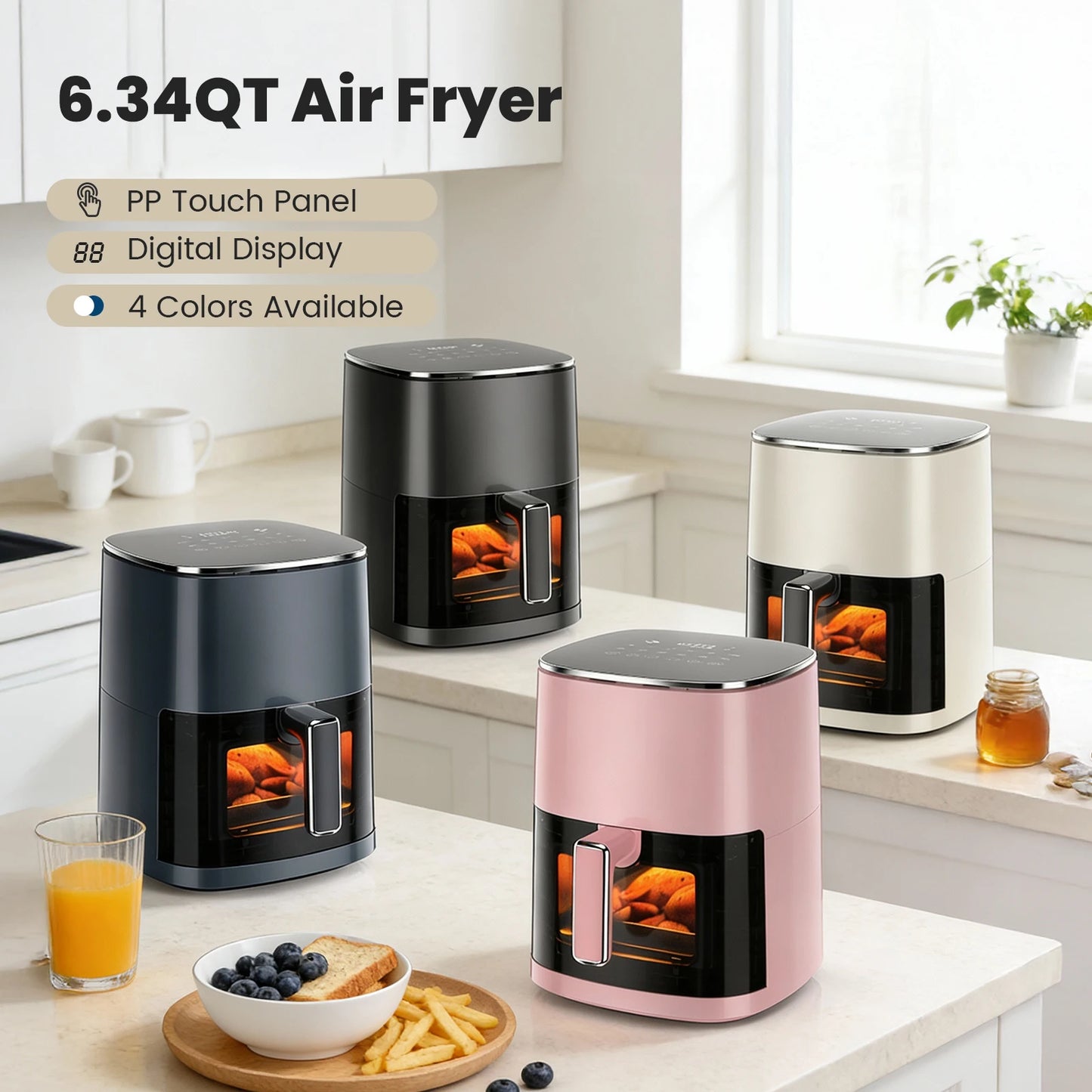 Electric Air Fryer With Window 12 In 1 Multi Function Kitchen Appliance