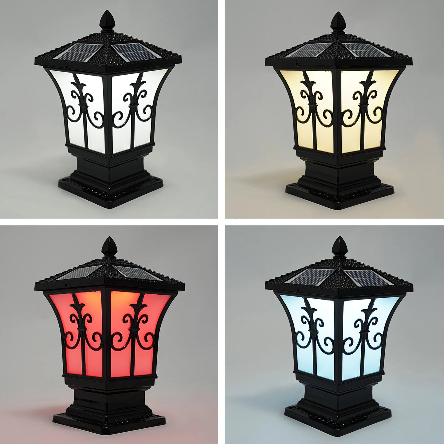 Bymaocar Outdoor Solar Post Light With Remote Control