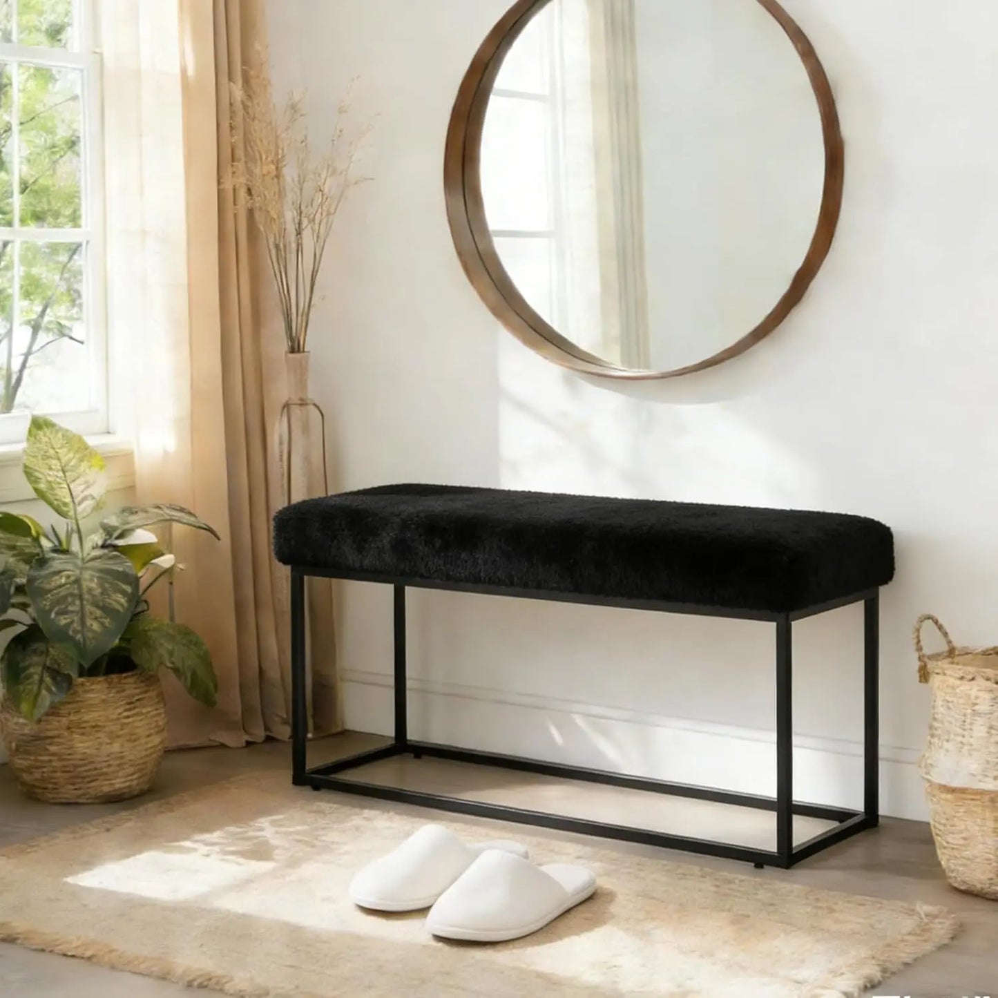 Entryway Shoe Storage Bench With Flip Drawers And Lift Top