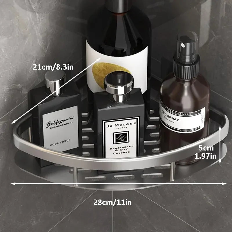 Wall Mount Bathroom Storage Rack No Drill Corner Shower Shelf