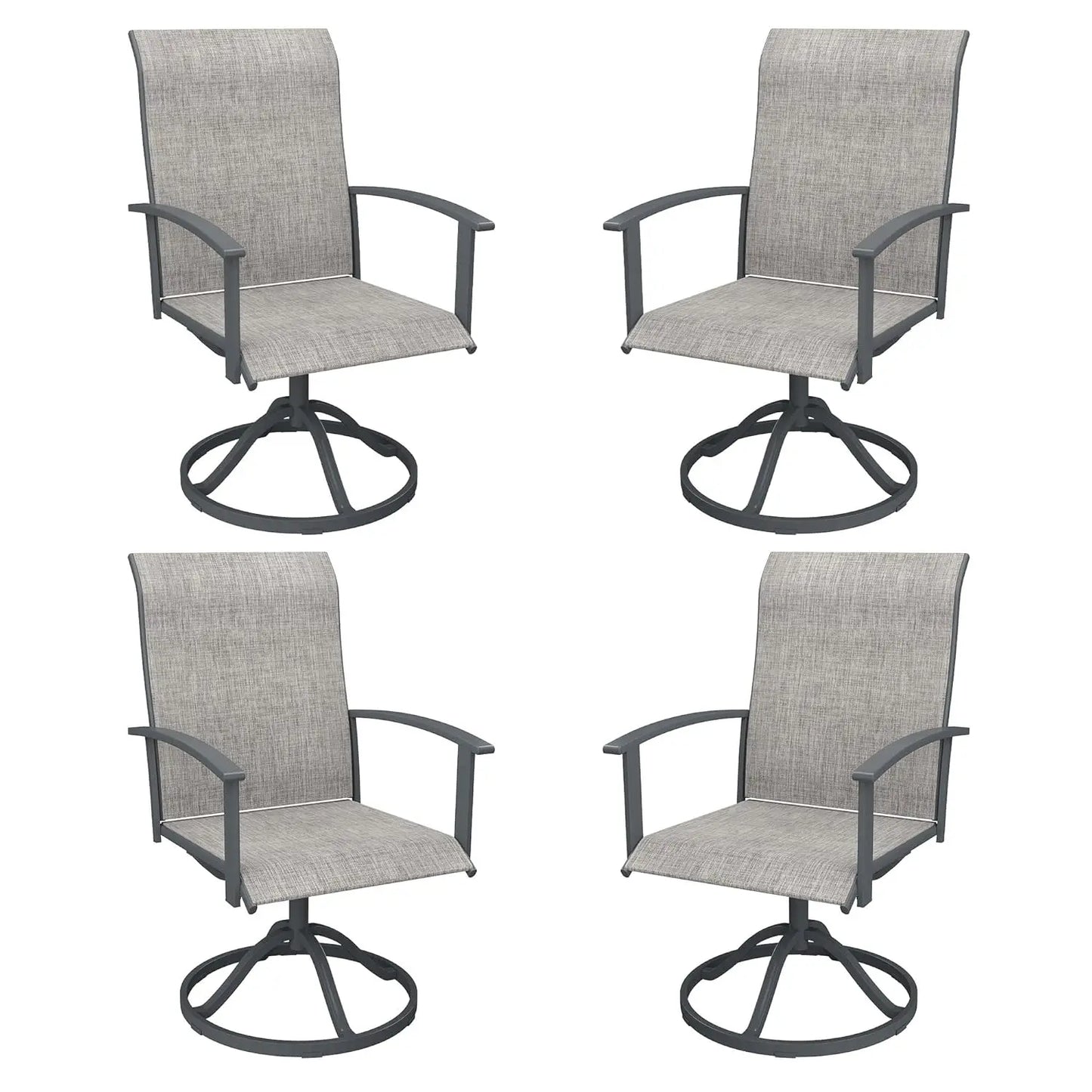 Swivel Textilene Patio Chairs Set of 4 for Lawn Garden