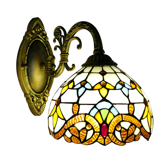 Tiffany Style Wall Lamp Vintage Dome Light For Living Room