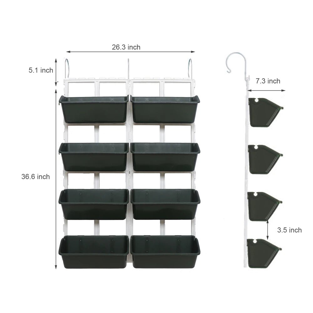 4 Tier Wall Mounted Elevated Garden Planter For Vertical Planting