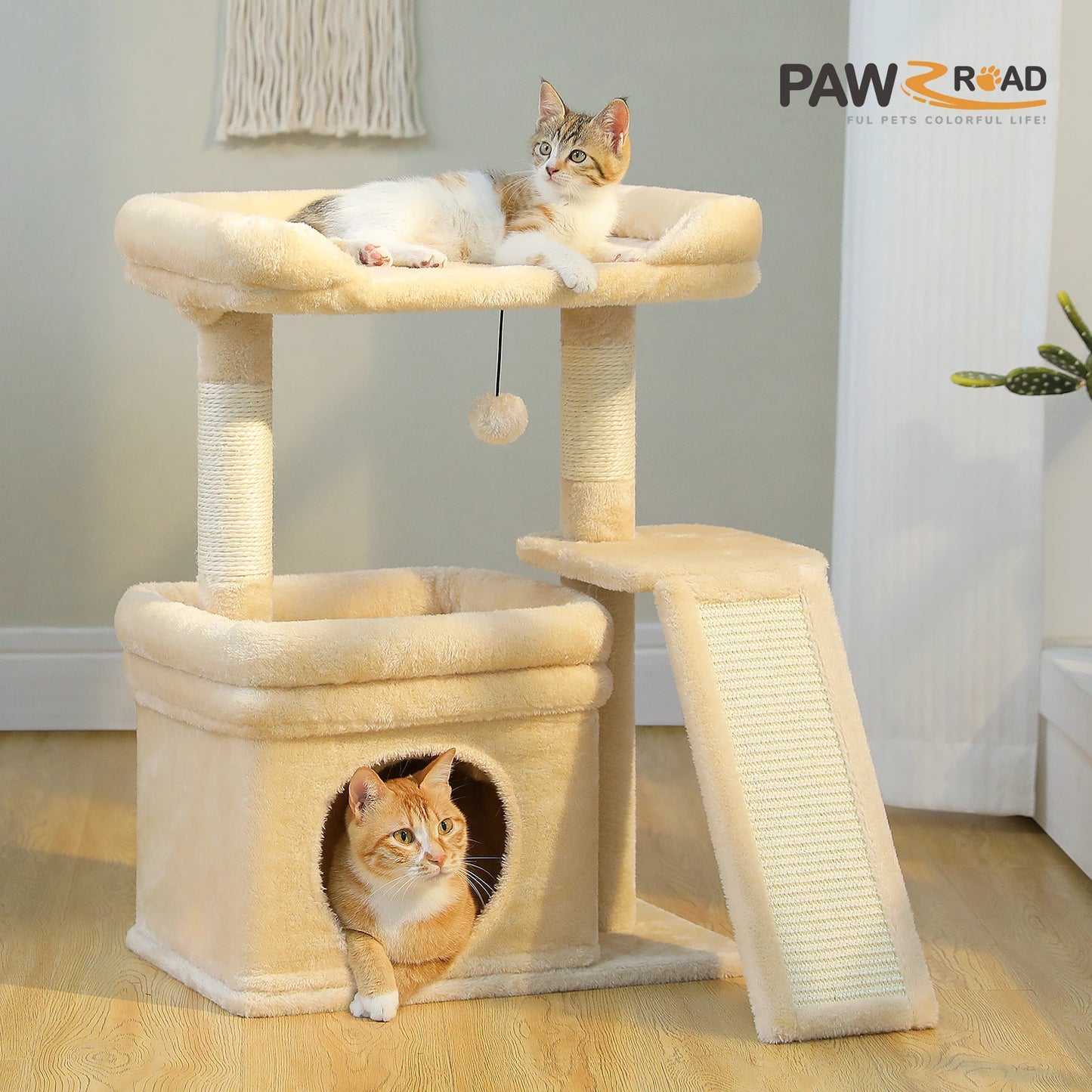 PAWZ Road Cat Tree Tower With Sisal Scratching Post