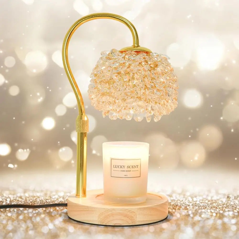 Candle Warmer Lamp With Timer And Dimmable Crystal Accent Adjustable