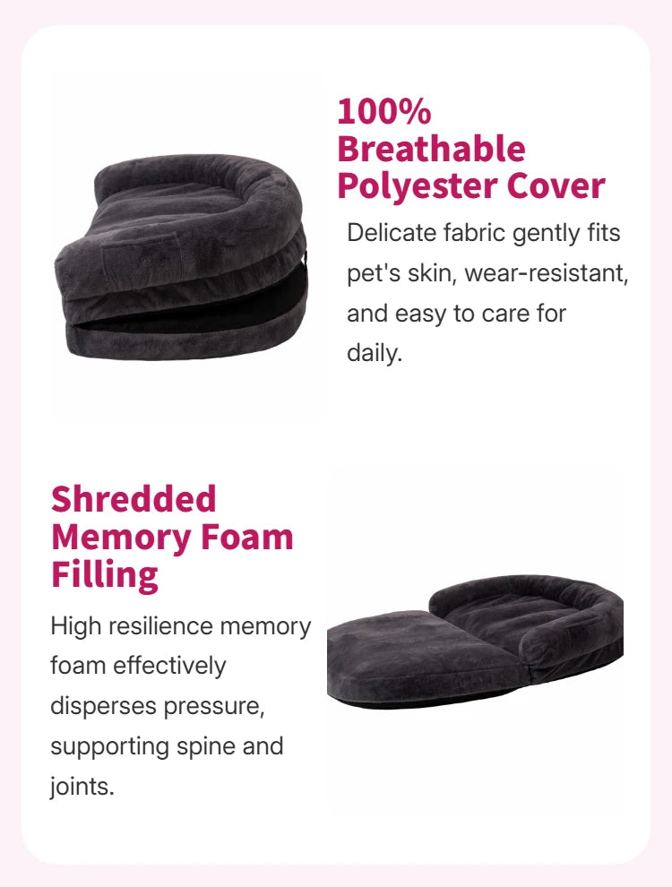 Dual-Use Pet Bed Foldable Cozy Cuddler Machine Washable for Pets