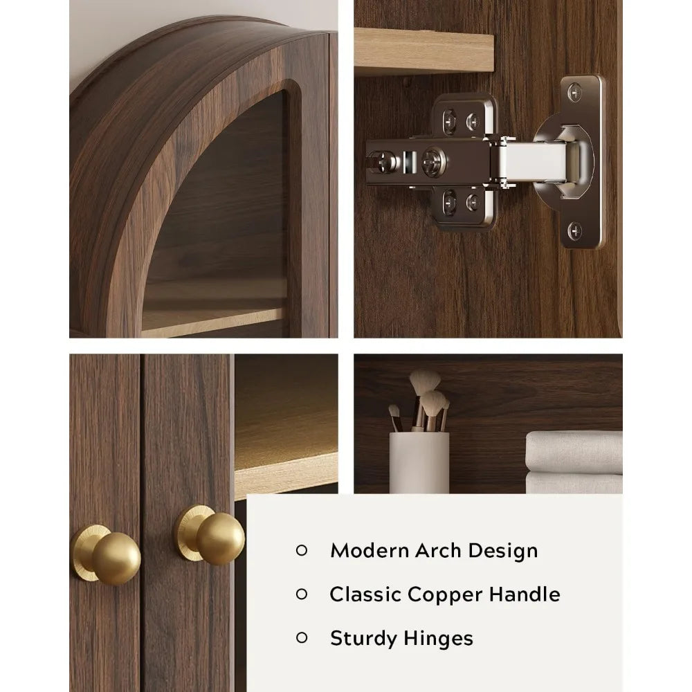 Arched Bathroom Wall Cabinet With Acrylic Doors Farmhouse Style