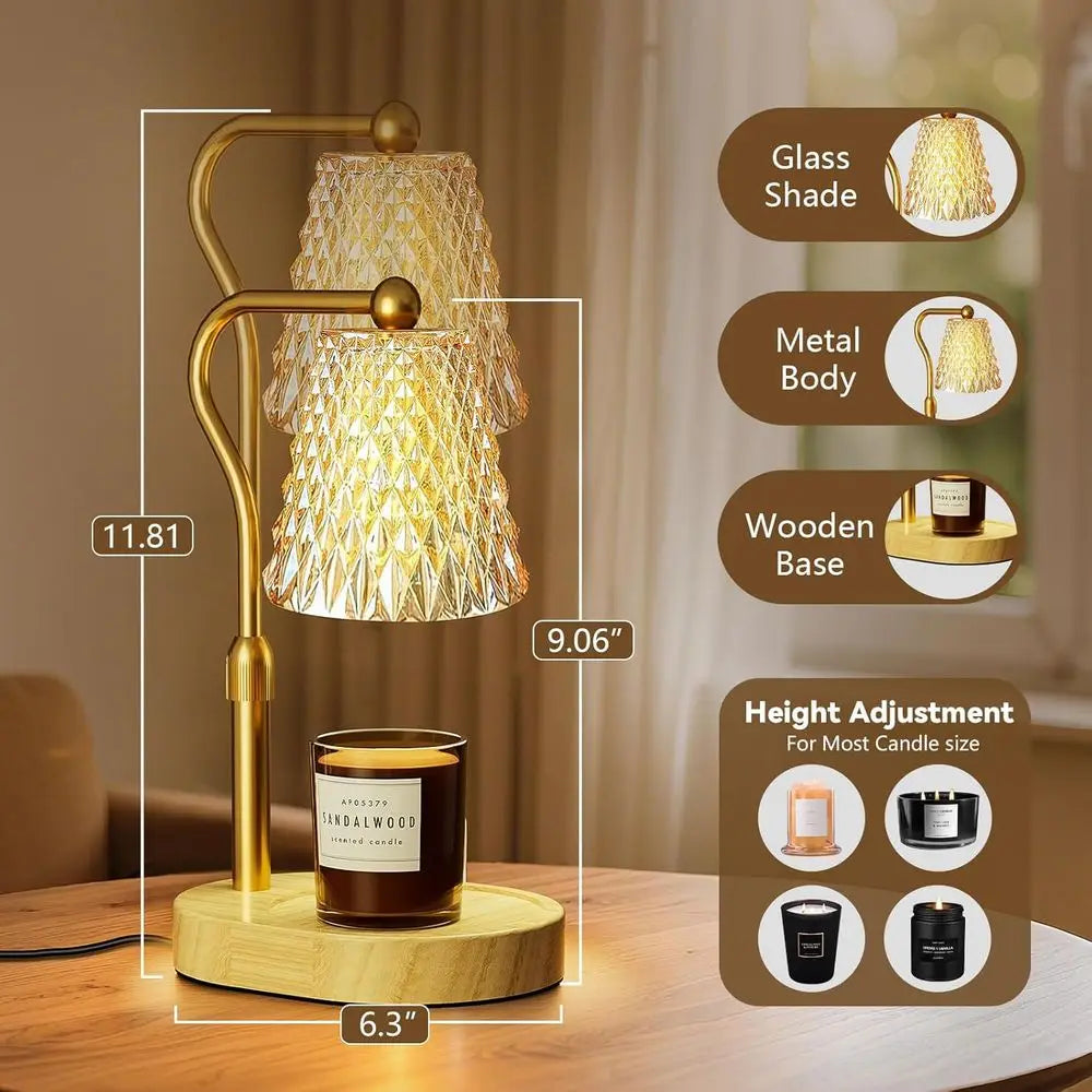 Candle Warmer Lamp With Timer Dimmer Height Adjustable Wax Melts