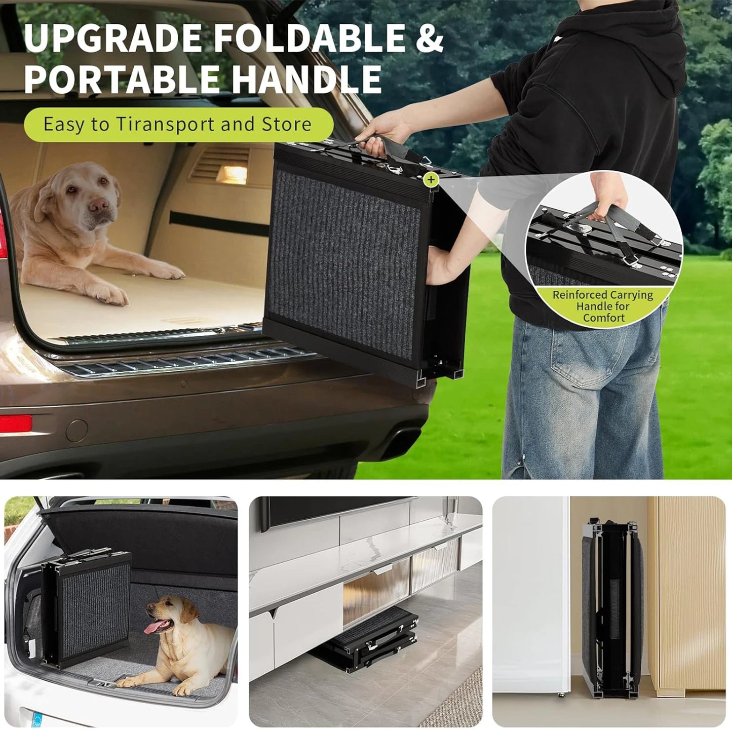 HiMISSDog Car Ramp For Large Dogs With Non Slip Surface