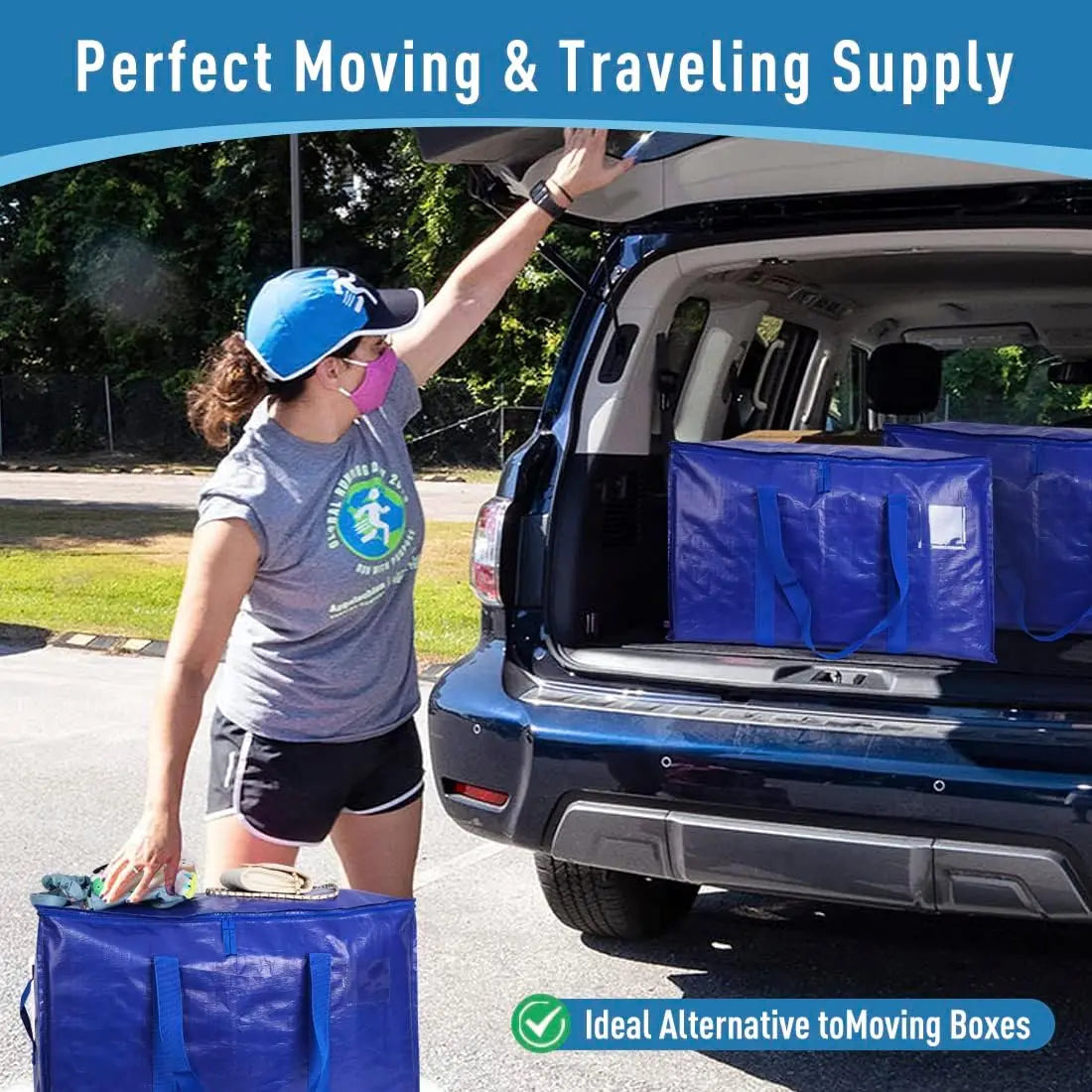 6 Pack Extra Large Moving Bags Heavy Duty With Zippers And Handles