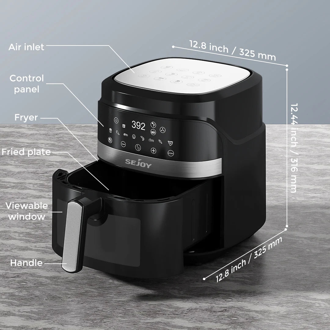 Sejoy 8 In 1 Air Fryer With Premium Ceramic Coating For Even Cooking